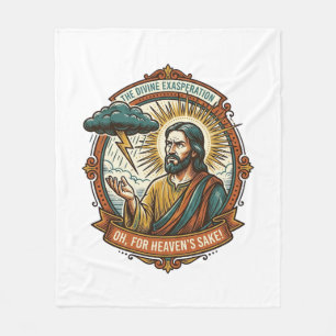 Verärgerter Jesus Dunkle Regenwolke Blitz Wetter H Fleecedecke
