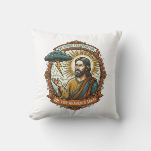Verärgerter Jesus Dunkle Regenwolke Blitz Wetter H Kissen