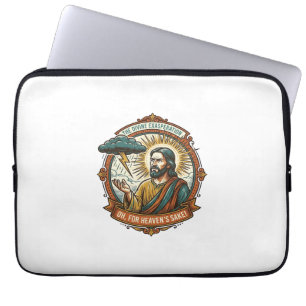 Verärgerter Jesus Dunkle Regenwolke Blitz Wetter H Laptopschutzhülle