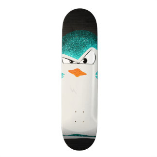 Verärgerter Penguin-aquamariner Glitzer-Foto-Druck Skateboard