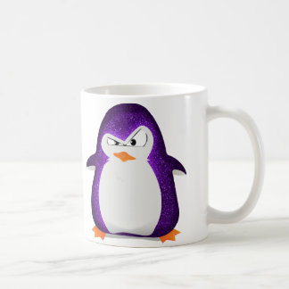 Verärgerter Penguin-lila Glitzer-Foto-Druck Kaffeetasse