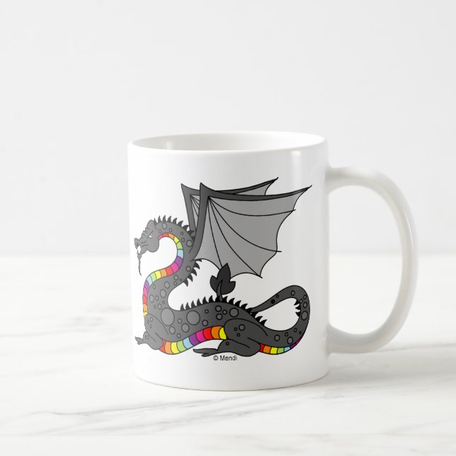 Verärgerter Regenbogen-Drache Kaffeetasse (Rechts)