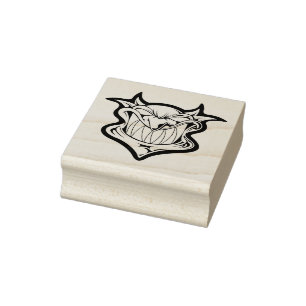 Verärgerter roter Teufel Gummistempel