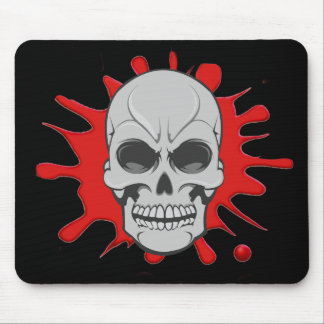Verärgerter Schädel u. Blut platsch: Mousepad