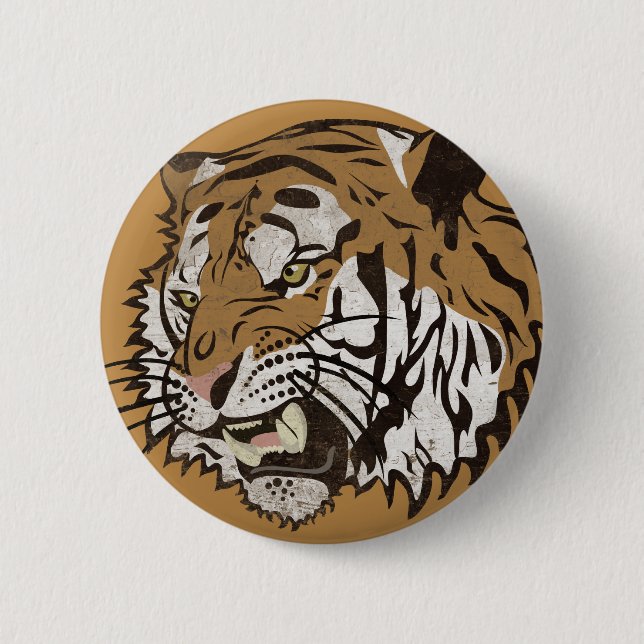 Verärgerter Tiger Button (Vorderseite)