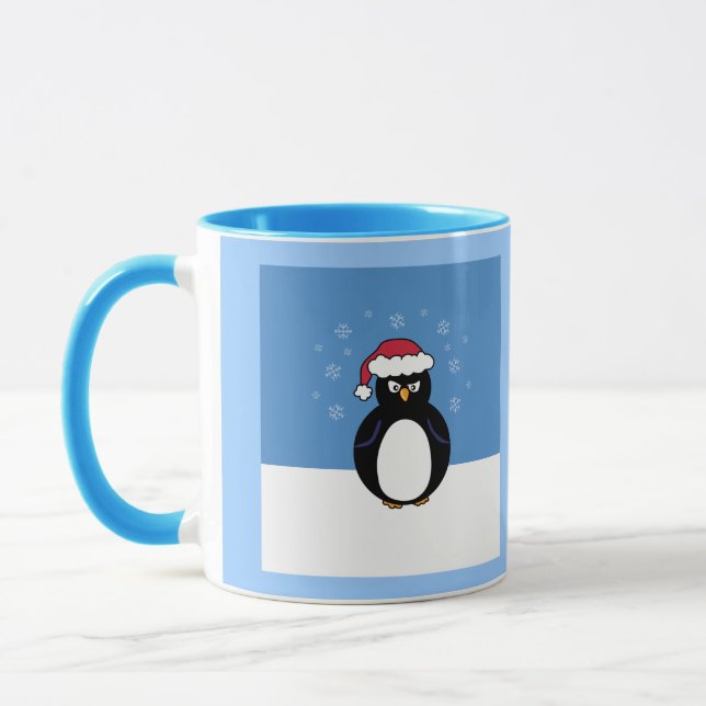 Verärgerter WeihnachtsPinguin Tasse (Links)