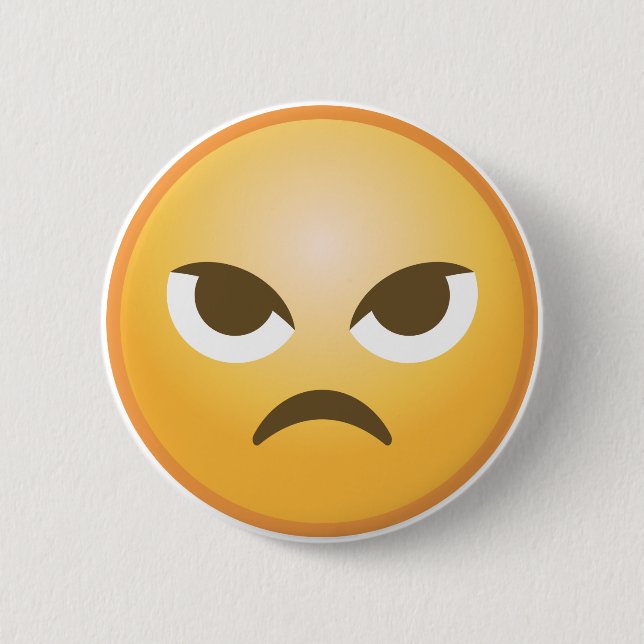 Verärgertes Emoji Button (Vorderseite)