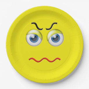 Verärgertes Emoji Pappteller