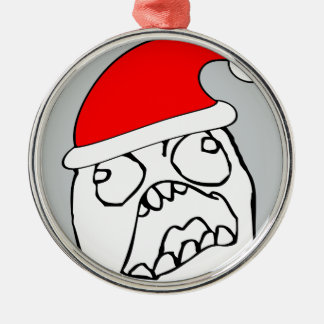 Verärgertes FFFUUU Weihnachtenmeme Silbernes Ornament