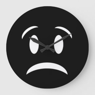 verärgertes Gesicht Große Wanduhr