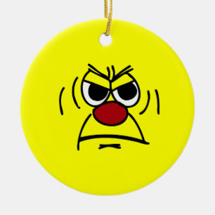 Verärgertes Gesicht Grumpey Keramikornament