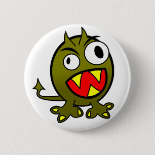 Verärgertes grünes Monster Button