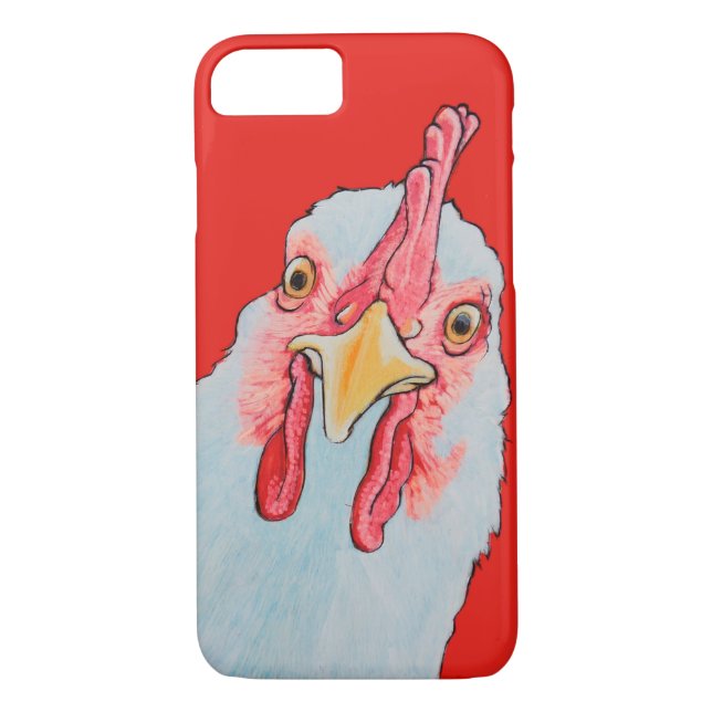 Verärgertes Huhn im Rot Case-Mate iPhone Hülle (Rückseite)