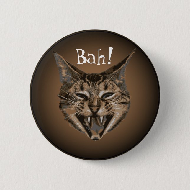 Verärgertes Katzen-Abzeichen Button (Vorderseite)