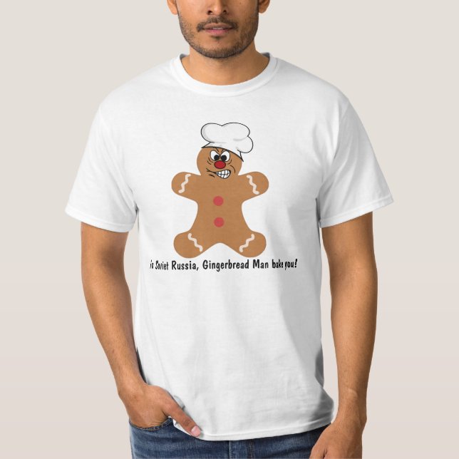 Verärgertes Lebkuchen-Mann-Plätzchen T-Shirt (Vorderseite)