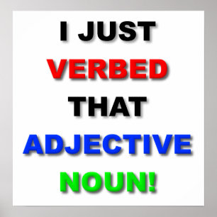 Verb das Substantiv Lustiges Poster