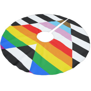 Verband Fortschritts-Stolzflagge Polyester Weihnachtsbaumdecke
