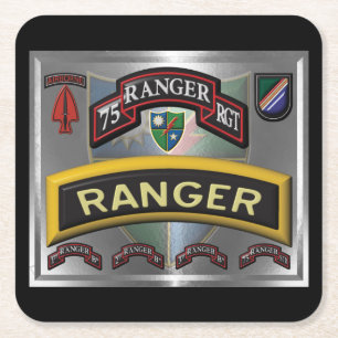Verbessertes Design 75. Ranger Regiment Rechteckiger Pappuntersetzer