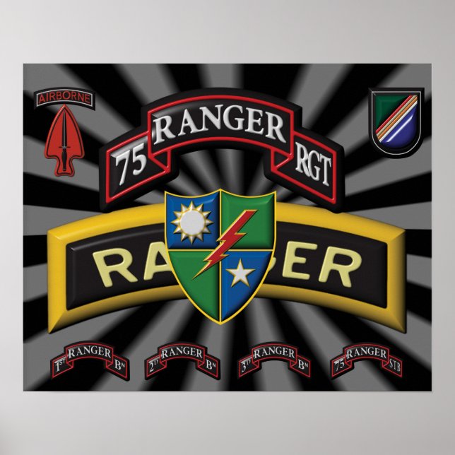 Verbessertes Logo für das 75. Ranger-Reglement Poster (Vorne)
