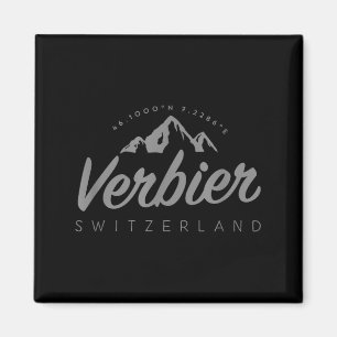 Verbier Bergurlaub Skifahren Schweiz Magnet