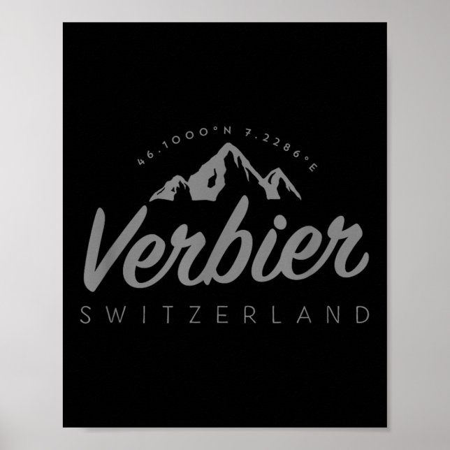 Verbier Bergurlaub Skifahren Schweiz Poster (Vorne)