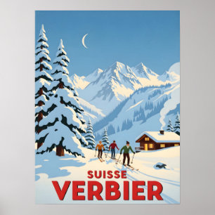 Verbier, Schweiz - Alpenskilauf Poster