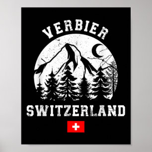 Verbier Schweiz Skigebiet Alpen Poster