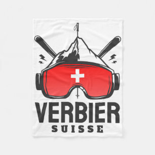 Verbier Schweiz Skigebiet Retro-Skifahren Fleecedecke