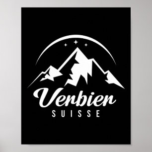 Verbier Schweiz Skigebiet Skifahren Snowboarden Poster