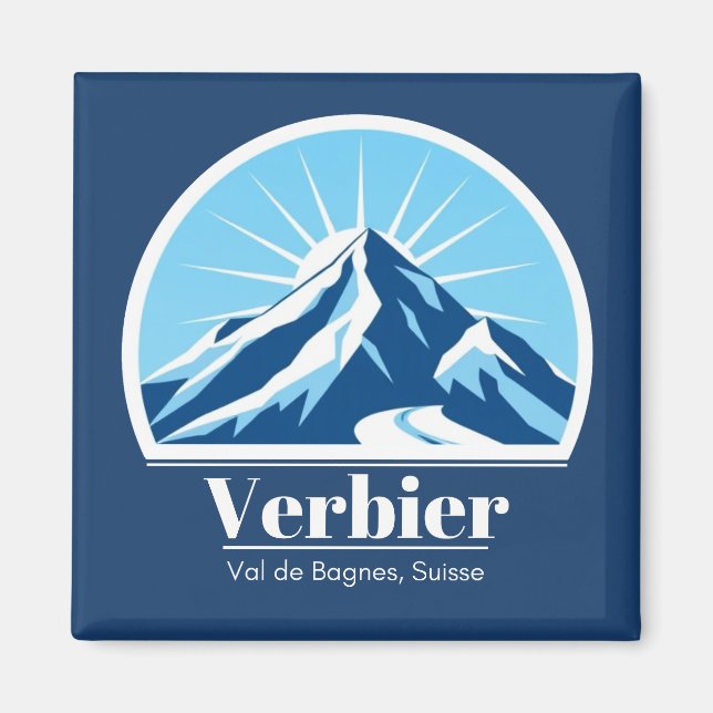 Verbier Val de Bagnes Schweiz Souvenir Magnet (Vorne)