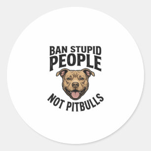 Verbiete dumme Menschen, nicht Pitbulls, Vintage-H Runder Aufkleber