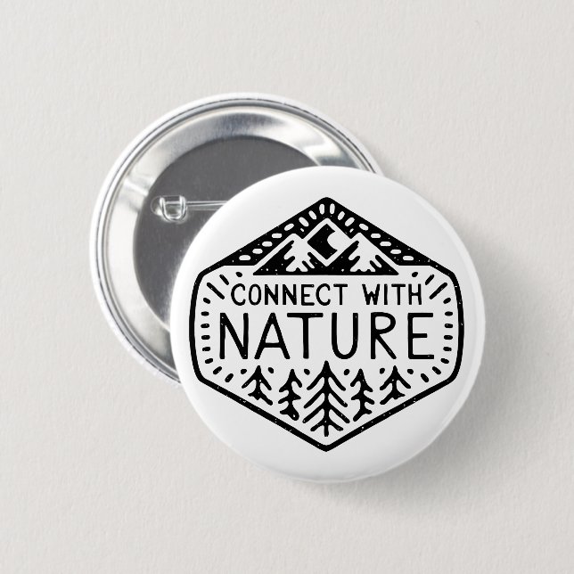 Verbinde dich mit der Natur Button (Vorne & Hinten)