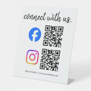 Verbinde dich mit uns Instagram Facebook Social Me Sockelschild