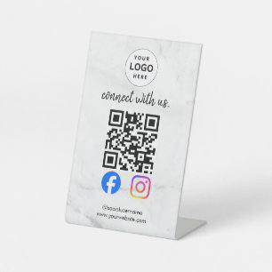 Verbinde dich mit uns Instagram Facebook Social Me Sockelschild