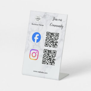 Verbinde dich mit uns Instagram Facebook Social Me Sockelschild