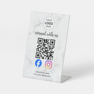 Verbinde dich mit uns Instagram Facebook Social Me Sockelschild