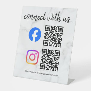 Verbinde dich mit uns Instagram Facebook Social Me Sockelschild