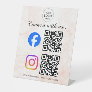 Verbinde dich mit uns Instagram Facebook Social Me Sockelschild