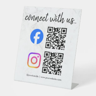 Verbinde dich mit uns Instagram Facebook Social Me Sockelschild