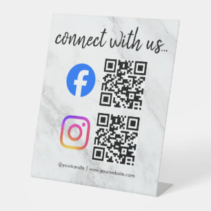 Verbinde dich mit uns Instagram Facebook Social Me Sockelschild