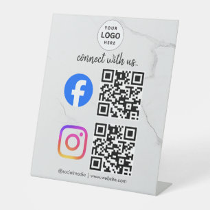 Verbinde dich mit uns Instagram Facebook Social Me Sockelschild
