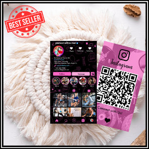 Verbinde dich mit uns Instagram Personal Fitness T Visitenkarte