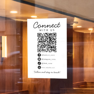 Verbinde dich mit uns Social Media QR Code Busines Fensteraufkleber
