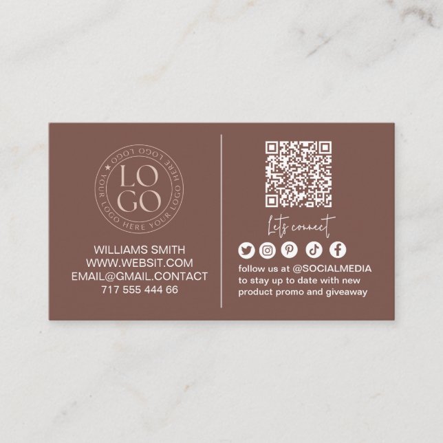 Verbinde dich mit uns Social Media Qr Code Logo Ge Visitenkarte (Vorderseite)