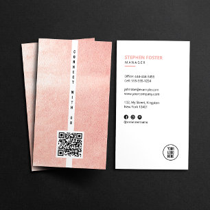 Verbinde dich mit uns Social Media QR Code Logo we Visitenkarte