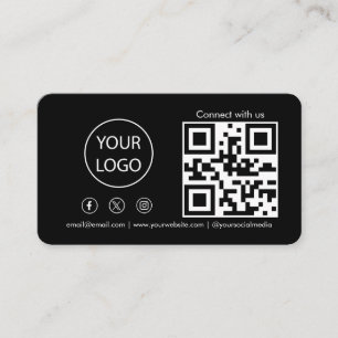 Verbinde dich mit uns Social Media QR Code Modern Visitenkarte