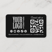 Verbinde dich mit uns Social Media QR Code Schwarz
