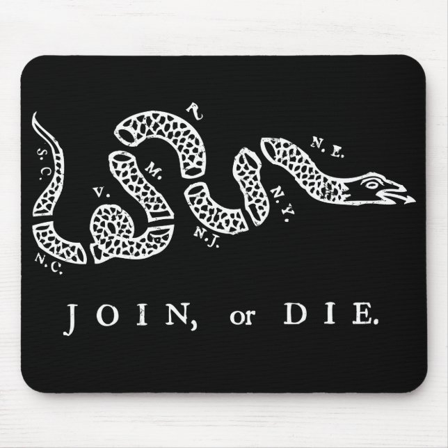 verbinde dich oder stirb bedrängtes weißes Grafikd Mousepad (Vorne)