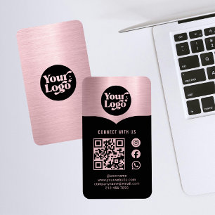 Verbinden Sie die Rose von Logos mit Gold QR Code Visitenkarte