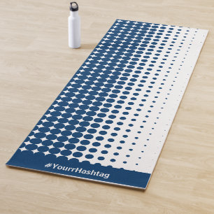 Verbinden Sie Hashtag Social Handle Blue White Hal Yogamatte